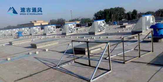 混泥土廠房安裝屋頂風(fēng)機用于發(fā)電廠高溫車間無錫宜興公司